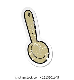 retro distressed sticker of a cartoon spoon