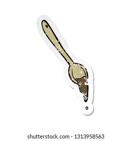retro distressed sticker of a cartoon spoon