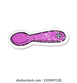 retro distressed sticker of a cartoon spoon
