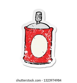 retro distressed sticker of a cartoon spray can