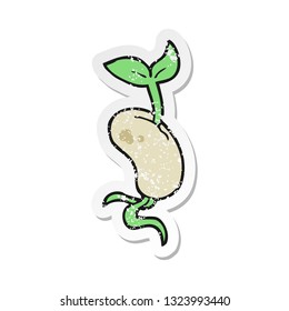 retro distressed sticker of a cartoon sprouting seed