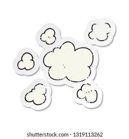 retro distressed sticker of a cartoon steam clouds