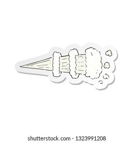 retro distressed sticker of a cartoon steam burst