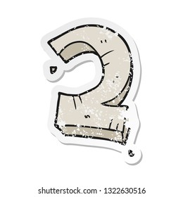 retro distressed sticker of a cartoon stone number two
