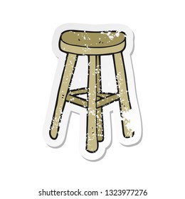 retro distressed sticker of a cartoon stool