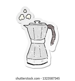 retro distressed sticker of a cartoon stovetop espresso maker