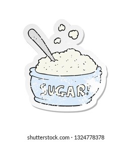 retro distressed sticker of a cartoon sugar bowl