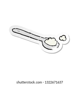 retro distressed sticker of a cartoon teaspoon of salt