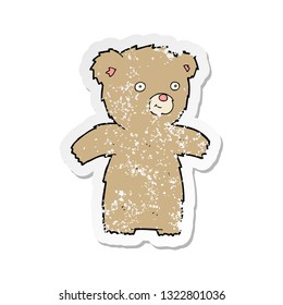 retro distressed sticker of a cartoon teddy bear