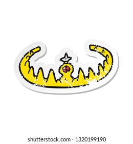 retro distressed sticker of a cartoon tiara