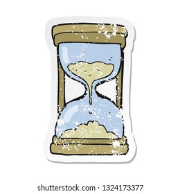retro distressed sticker of a cartoon timer