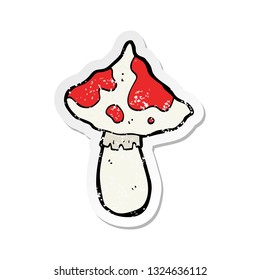 retro distressed sticker of a cartoon toadstool