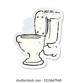 retro distressed sticker of a cartoon toilet