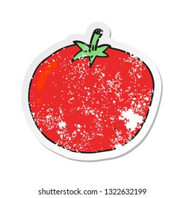 retro distressed sticker of a cartoon tomato