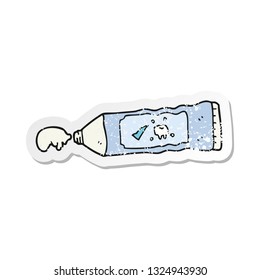 retro distressed sticker of a cartoon toothpaste