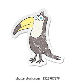 retro distressed sticker of a cartoon toucan