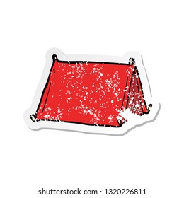 retro distressed sticker of a cartoon traditional tent