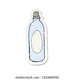 retro distressed sticker of a cartoon traditional bottle