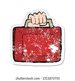 retro distressed sticker of a cartoon uk budget