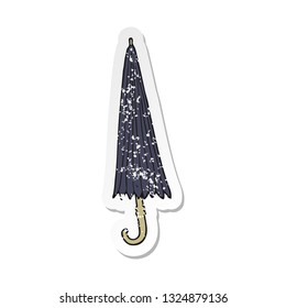 retro distressed sticker of a cartoon umbrella