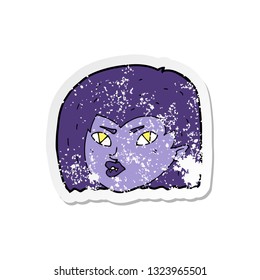 retro distressed sticker of a cartoon vampire face
