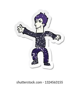retro distressed sticker of a cartoon vampire man