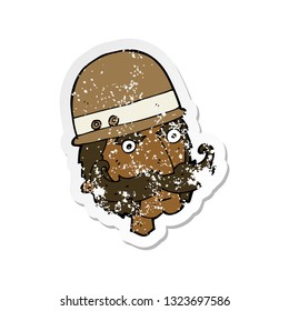 retro distressed sticker of a cartoon victorian big game hunter