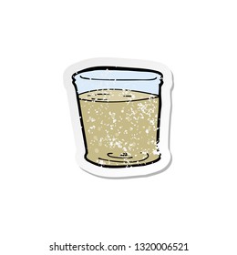 retro distressed sticker of a cartoon whiskey glass