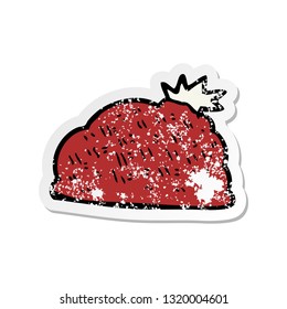 retro distressed sticker of a cartoon winter hat