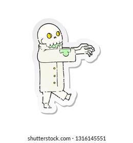 retro distressed sticker of a cartoon zombie