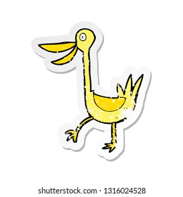 retro distressed sticker of a funny cartoon duck