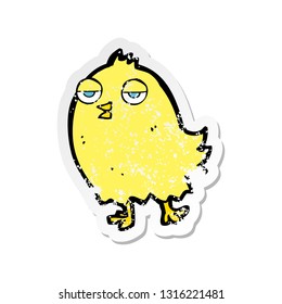 retro distressed sticker of a funny cartoon bird