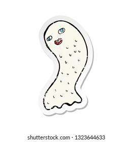 retro distressed sticker of a funny cartoon ghost