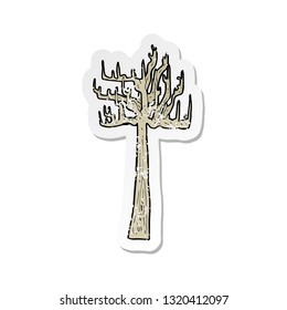retro distressed sticker of a old bare tree cartoon