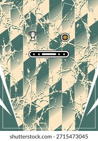 Fondo de rayas angustiado retro con iconos de logro