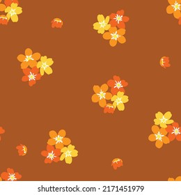 Retro Ditsy Floral Seamless Pattern