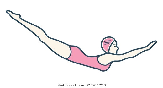 female swimmer clipart image