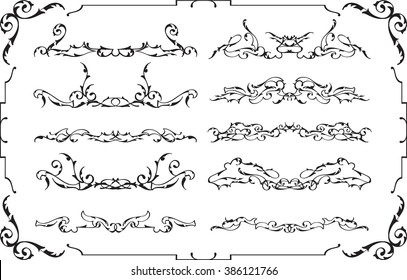 The retro divide lines set is on white