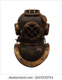 Retro diving old helmet isolated vector design. this image can be used for commercial or other projects