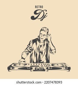 Retro dj Royalty Free Vector Image