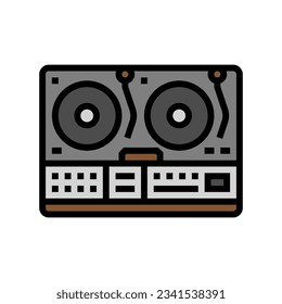 retro dj turntable retro music color icon vector. retro dj turntable retro music sign. isolated symbol illustration