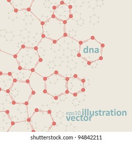 Retro Dna, Vintage Molecule, Cell Illustration Eps10