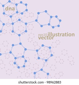 Retro dna, vintage molecule, cell illustration eps10