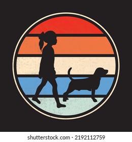 Retro dog t-shirt design. Colorful dog lover t-shirt design. Animal lover t-shirt design. Beer lover father t-shirt design.