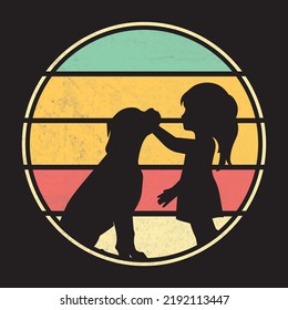 Retro dog t-shirt design. Colorful dog lover t-shirt design. Animal lover t-shirt design. Beer lover father t-shirt design.