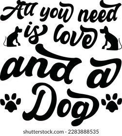 Retro Dog T-shirt Design, Vector