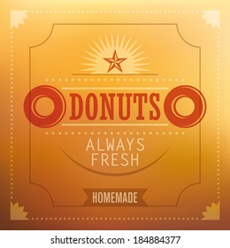Retro donuts background. Vector illustration.