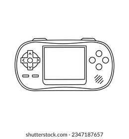 Retro doodle video game console. game portable console element. Vector illustration
