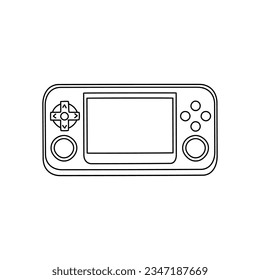 Retro doodle video game console. game portable console element. Vector illustration