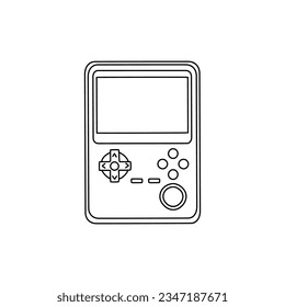 Retro doodle video game console. game portable console element. Vector illustration